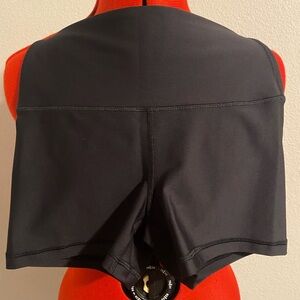 3 pairs black/tan/sunburnt orange high rise gym shorts